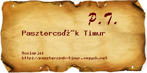 Pasztercsák Timur névjegykártya